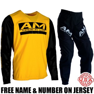 AM Gear Combo: 2.0 Mesh Jersey/ Moto Pants Yellow/ Black