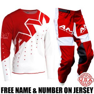 AM Gear Combo: Tilt 2.0 Pro Jersey/ 2.0 Vented Moto Pants Red/ White