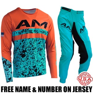 AM 2.0 Pro Moto Gear Combo: Roosted Turquoise/ Orange
