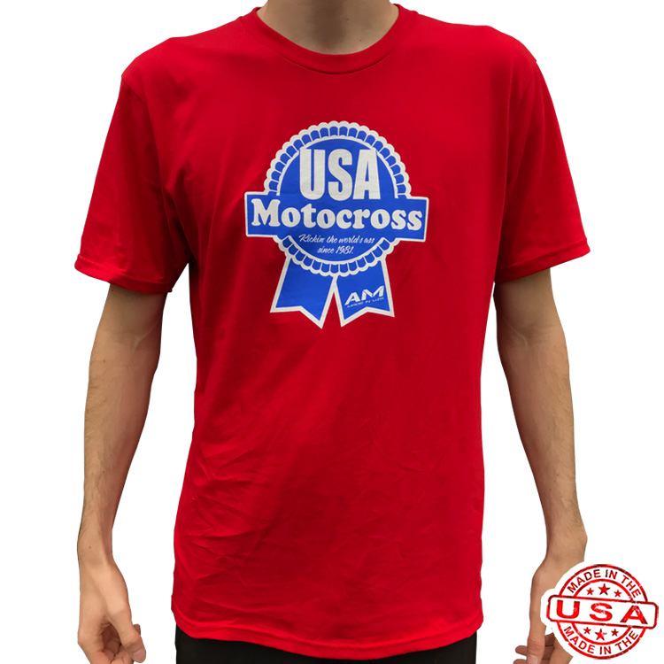 AM USA Motocross T-Shirt Red - AM Motocross