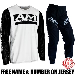 AM Gear Combo: 2.0 Mesh Jersey/ Moto Pants White/ Black