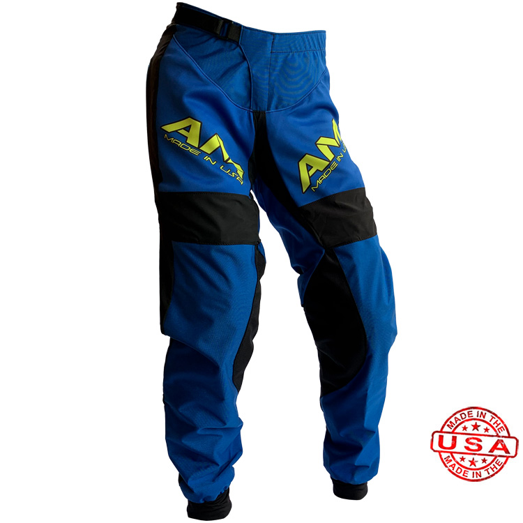 AM Motocross Pants Blue/ Flo Yellow - AM Motocross